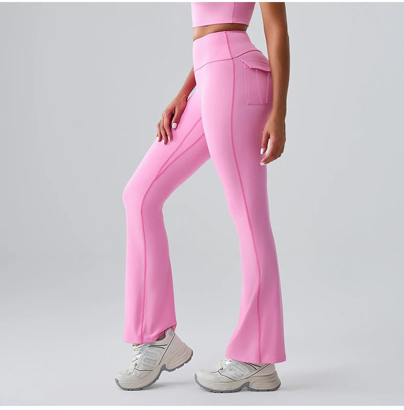 Flares Leggings Women Bell-bottoms Sports Yoga Leggings High Waist Tights Scrunch Butt Yoga Flares Pants Push Up Gym Leggings