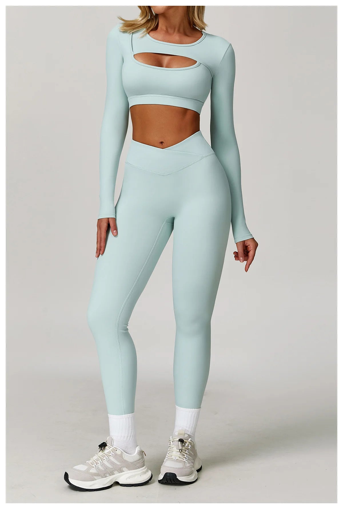 Women Yoga Shirts Crop Top Long Sleeves Sexy Hollow Out Shirts for Women Yoga Sports Fitness Gym Clothes Push Up Workout Tops