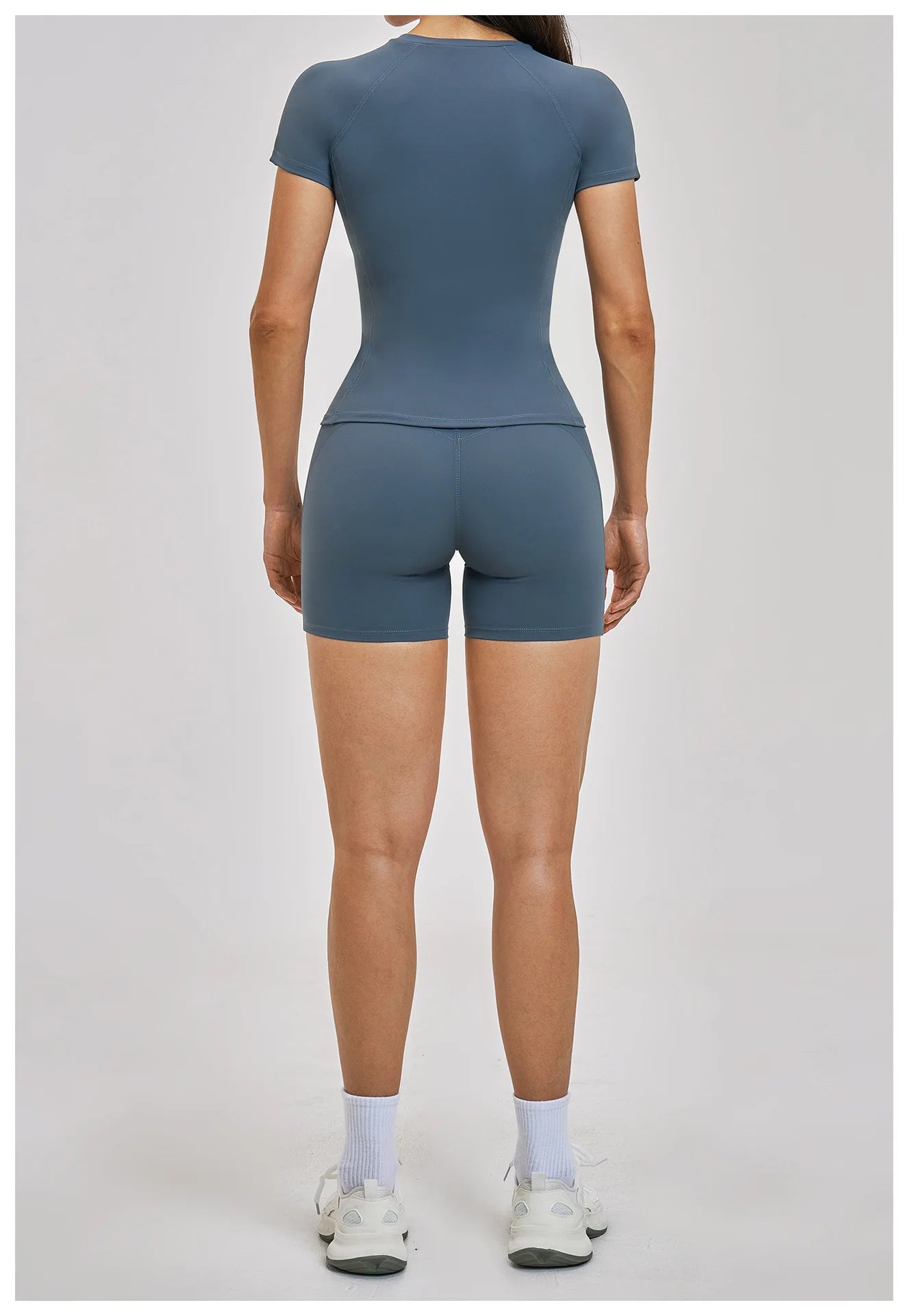 Custom LOGO women's spring and summer short-sleeved sports yoga fitness clothes shorts casual sports two-piece set