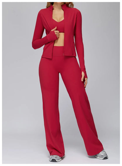 Yoga Set 2/3PCS Women Clothes Sports Outfits Fitness Tracksuit Yoga Suits Gym Legging Workout Long Sleeved Female Bra Sportswear