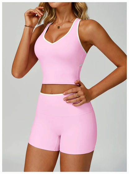 Color Block Sport Bra Yoga Vest Women high strength Tight Top Comprehensive Training Gym Workout Yoga Underwear With Chest Pad