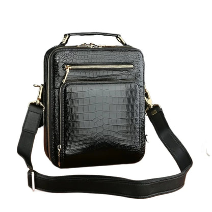 Real crocodile leather large-capacity men's handbag authentic crocodile leather business bag fashion men's shoulder bag