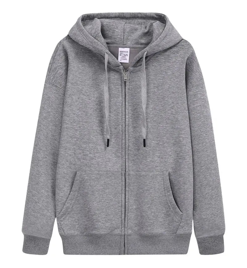 600GSM 95% Cotton DIY Custom LOGO Solid Retro Oversize Hoodie Unisex Winter Warm Zipper Up Open-Up Hoodies Classic Loose Coat