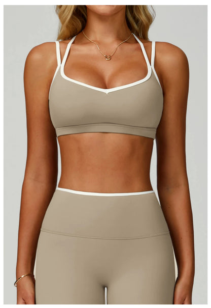 Sports Underwear Yoga Vest Women Yoga Bra Sexy Color Blocking Workout Bra Gym Crop Top For Women Breathable Running Fitness Top