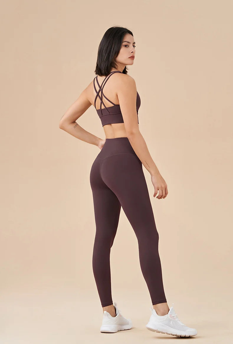 TRY TO BN New 46 Color Yoga Pants Sports Leggings Women Fitness Nylon High Waist Leggings Workout Trousers Training Gym Clothing