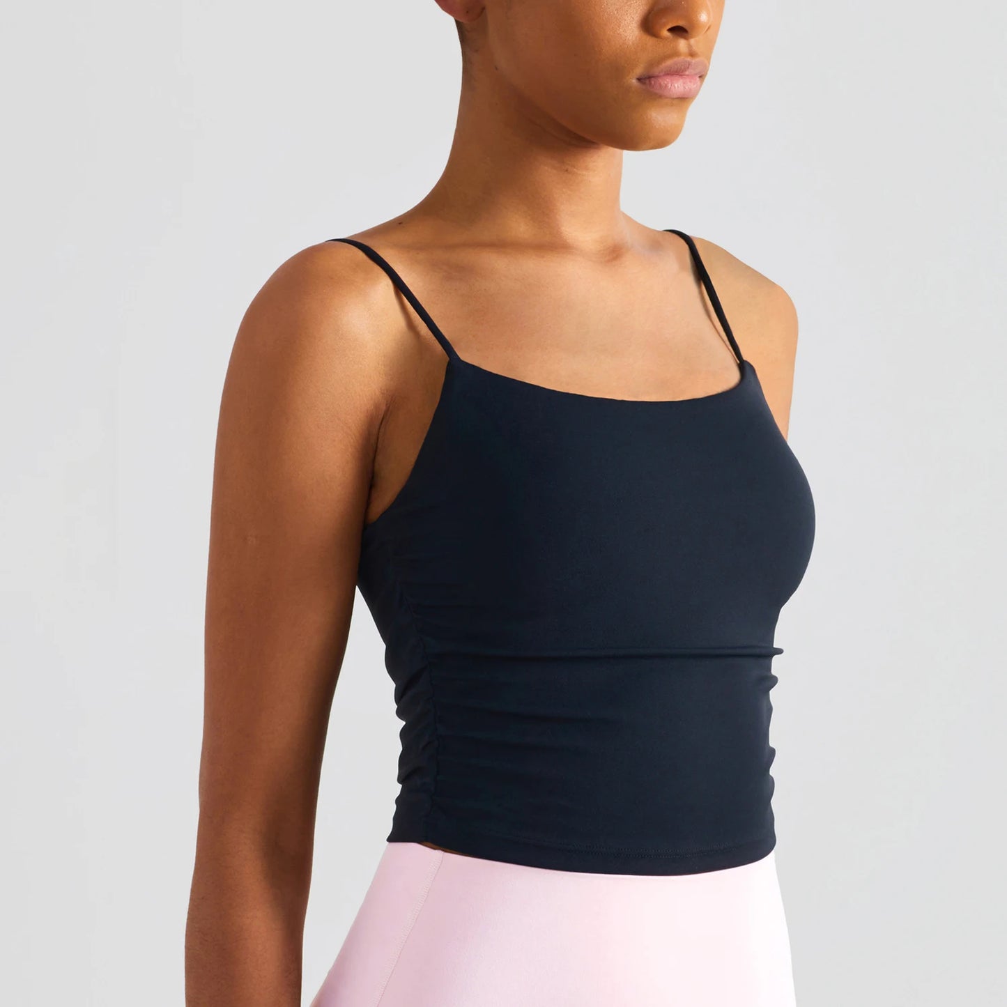 Fashion New Women Sports Tops Side Pleats Sexy Yoga Bras Suspender Nylon Elastic Women Workout Vest Gym Bra Tops Girl Sportswear