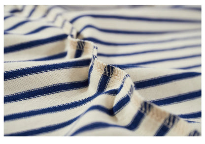 Summer Men's T-shirt, Sea Soul Polo Shirt, Short Sleeved Men's Cotton Loose Casual Striped T-shirt, Fashionable Men's Clothing
