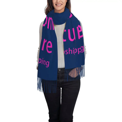 Custom Printed Your Design Here Scarf Men Women Winter Warm Scarves Custom Customize Logo Letter Print Shawls Wraps