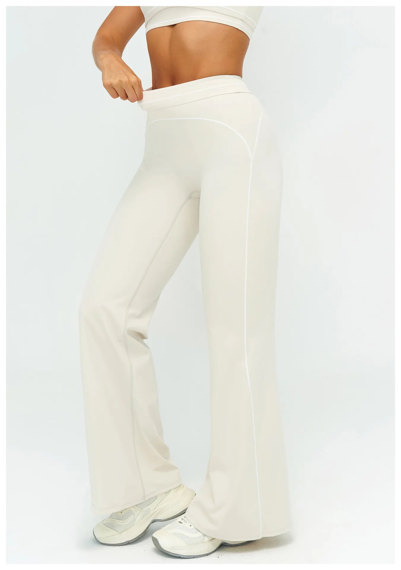 High Waist Yoga Wide Leg Pants Women Gym Fitness Bell-bottoms Pants Push Up Sports Trousers Female Casual Workout Flared Pants