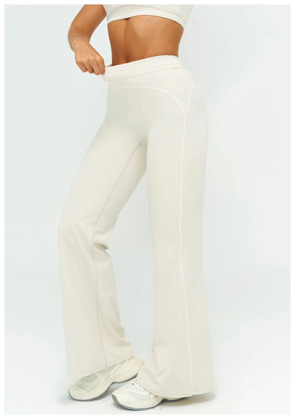 High Waist Yoga Wide Leg Pants Women Gym Fitness Bell-bottoms Pants Push Up Sports Trousers Female Casual Workout Flared Pants
