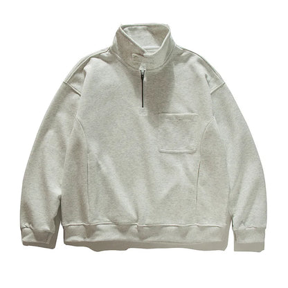 2026 New American Retro F Zip Ket Hoodie Men's Loose Fit Casual Versatile Outerwear Autumn New Pure Color Coat Pullover
