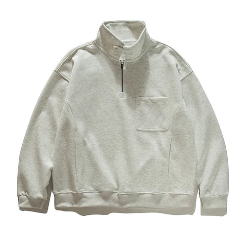 2026 New American Retro F Zip Ket Hoodie Men's Loose Fit Casual Versatile Outerwear Autumn New Pure Color Coat Pullover