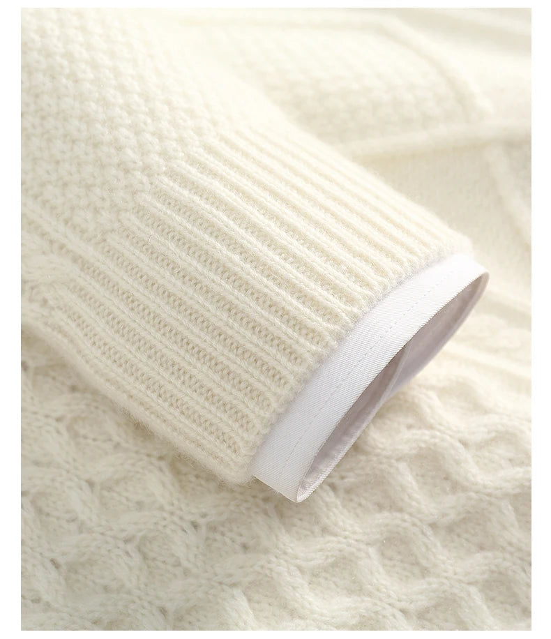 Men's 100% Cashmere Sweater Round Neck Autumn Winter Warm Clothing Jacquard Checkered Pullover Sweater Knitted Bottom Shirt Tops