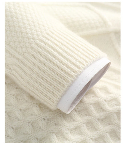 Men's 100% Cashmere Sweater Round Neck Autumn Winter Warm Clothing Jacquard Checkered Pullover Sweater Knitted Bottom Shirt Tops