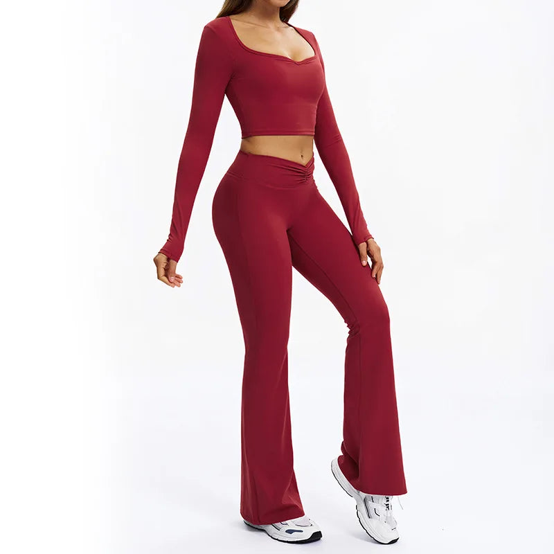 SWELTERING 2PCS Yoga Set Fitness Gym Tracksuit Sportswear Women Workout Outfits High Waist Leggings Sports Bra Athletic Wear