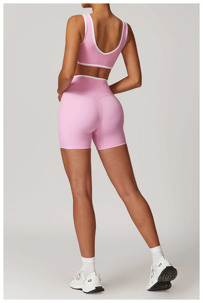 Yoga Set Women Sportswear 2PCS Gym Set High Waist Leggings Sports Bra Fitness Vest Athletic Wear Women's Suit Workout Clothes