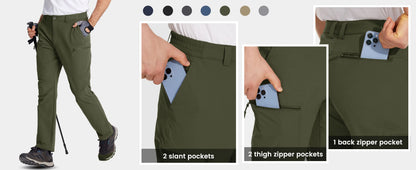 TACVASEN Lightweight Hiking Pants Mens Quick Dry Cargo Work Pants Nylon Waterproof Outdoor Trekking Fishing Pants Male Trousers