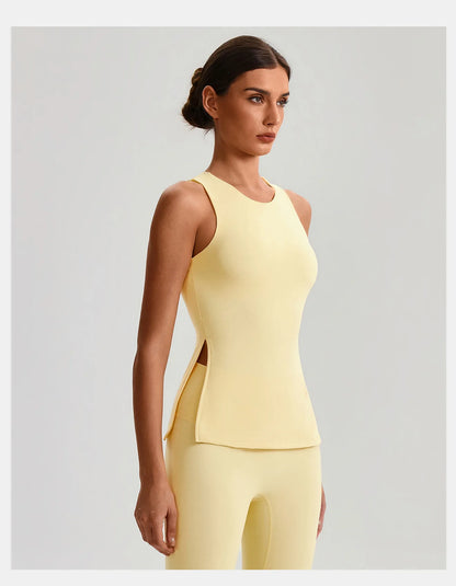 Solid Color Women Fitness Tight Short Yoga T -Shirt Tank Cropped Breathable Sports Running Vest Gym Clothing With Padded Cups