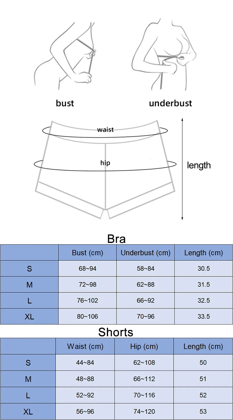 SOISOU Nylon Short Sets Womens Clothing Sports Bra Cycling Shorts Workout Set Women's Tracksuit Gym Yoga Sexy Outfit Women 2023