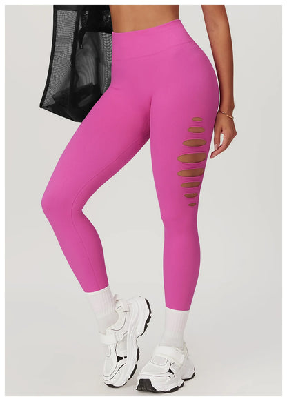 Hollowed Out Seamless Tight Yoga Pants High Waist Yoga Leggings Women Push Up Gym Workout Tights Running Fitness Sports Pants
