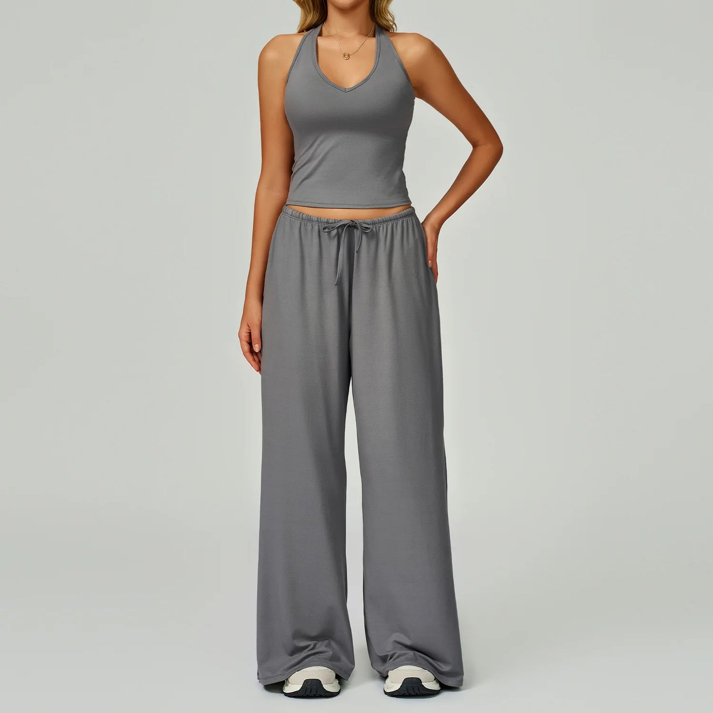2/3PCS Fitness Suit Women Deep V Yoga Bra Flared pants Sports Suit Gym Tracksuits Female High Waist Bell Bottom Athletic Wear
