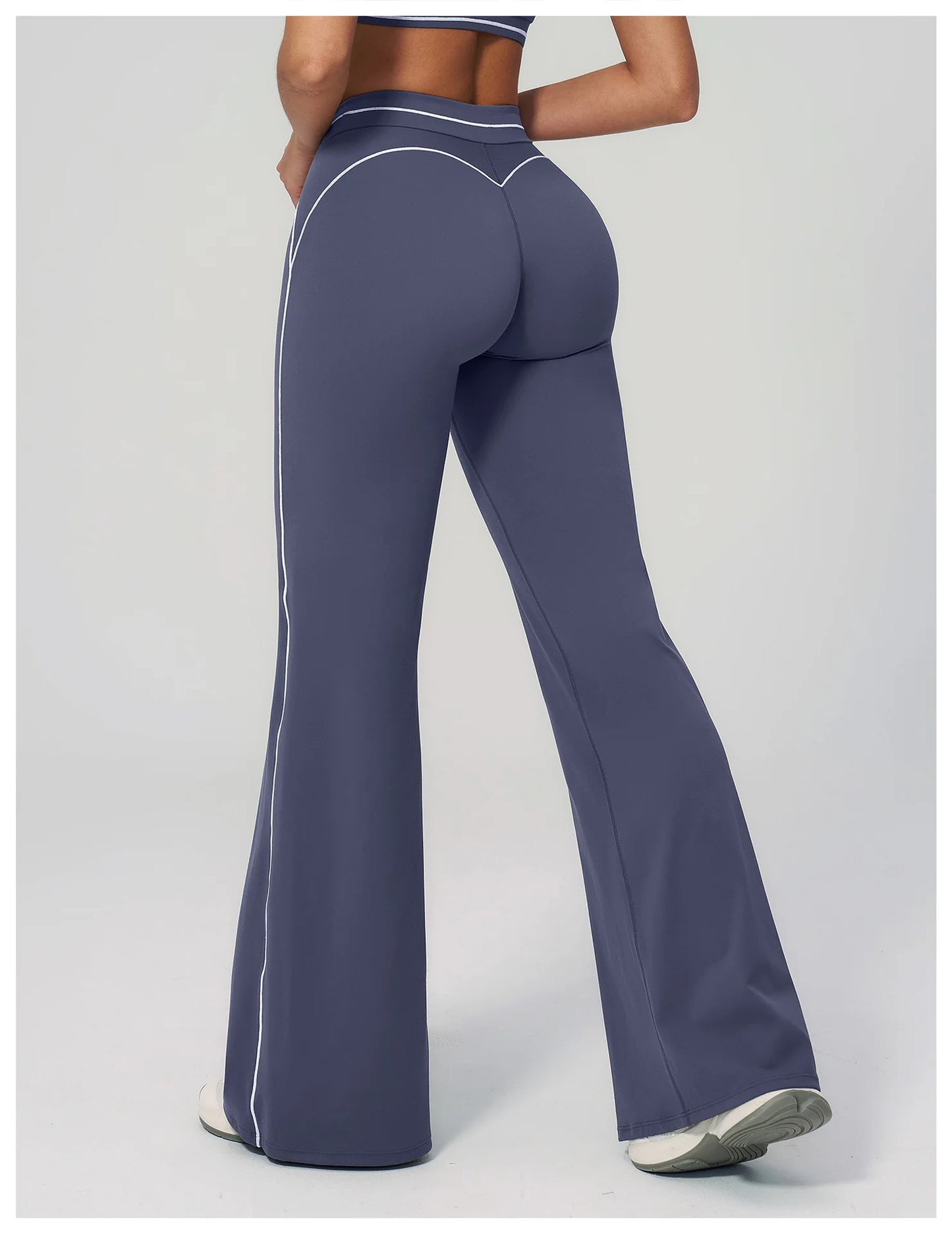 High Waist Yoga Wide Leg Pants Women Gym Fitness Bell-bottoms Pants Push Up Sports Trousers Female Casual Workout Flared Pants