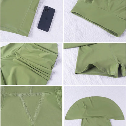 VITALINOVO Pleated Tennis Skirts for Women with Pockets High Waisted Athletic Skirts with Shorts 2 in 1 Gym Workout Golf Skorts