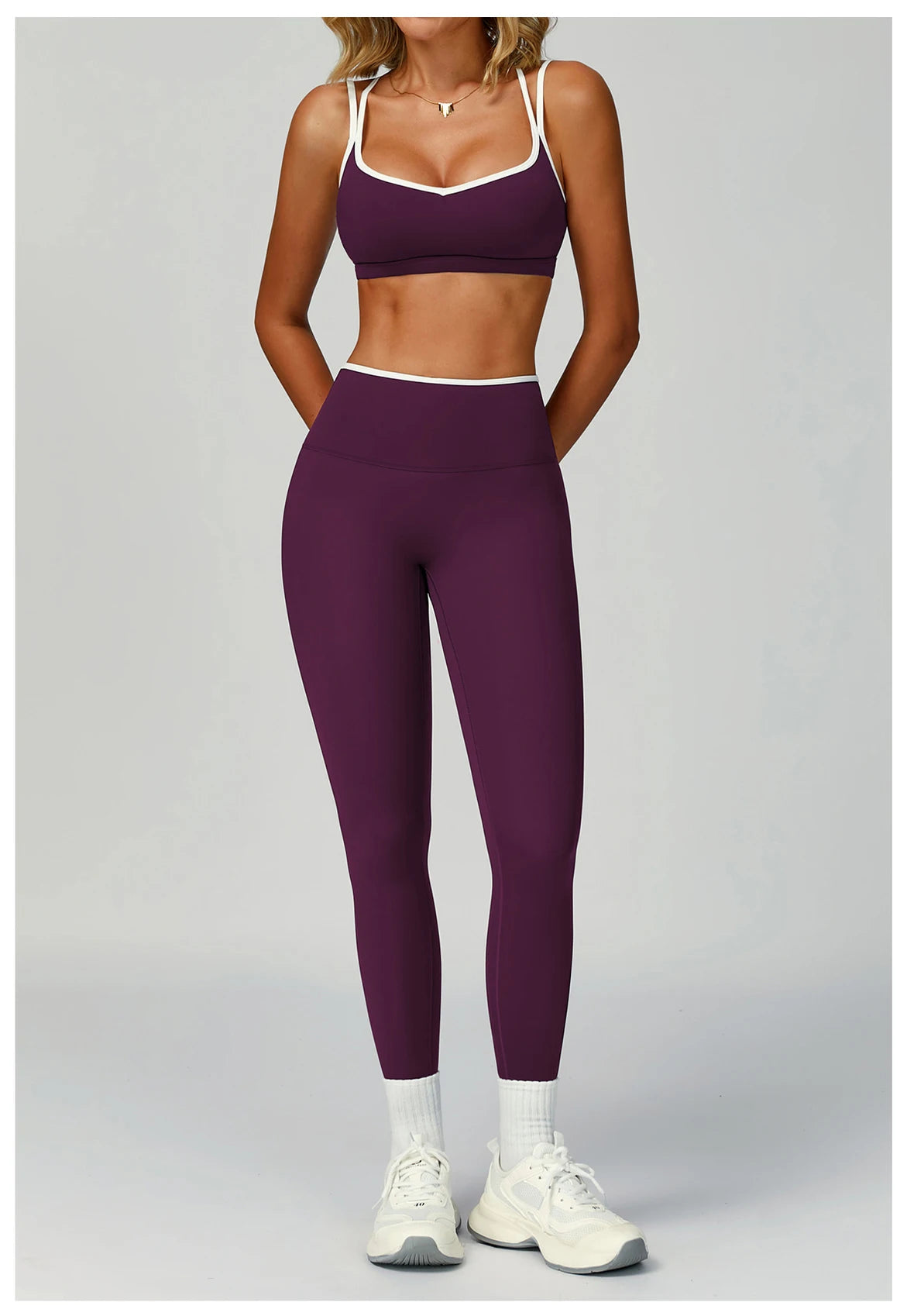 2 Pieces Gym Tracksuit Women Clothes Yoga Set Workout Outfits Fitness Sportswear High Waist Leggings Sports Bra Athletic Wear