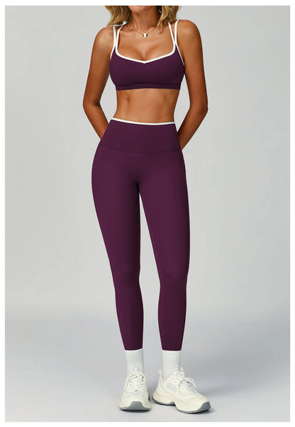 2 Pieces Gym Tracksuit Women Clothes Yoga Set Workout Outfits Fitness Sportswear High Waist Leggings Sports Bra Athletic Wear