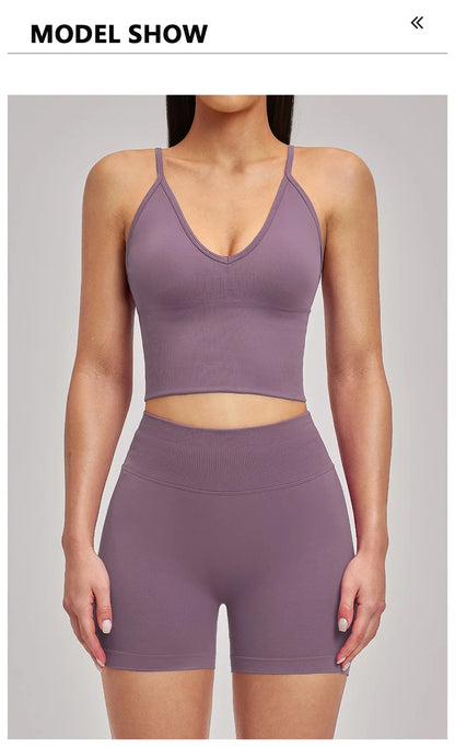 TRY TO BN Seamless Women's Tracksuit Shorts Yoga Set High Waisted Sportswear Fitness Workout Leggings Cycling Running Gym Shorts