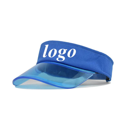Custom Logo Acrylic Empty Top Hat For Women Men Fashion Transparent Sun Hat Breathable Adjustable Tennis Golf Running Sports Cap