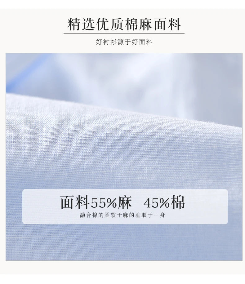 Summer Linen Cotton Men's POLO Collar Shirt Casual Business Short Sleeved Cardigan Fashion Loose Breathable Comfortable T-shirt