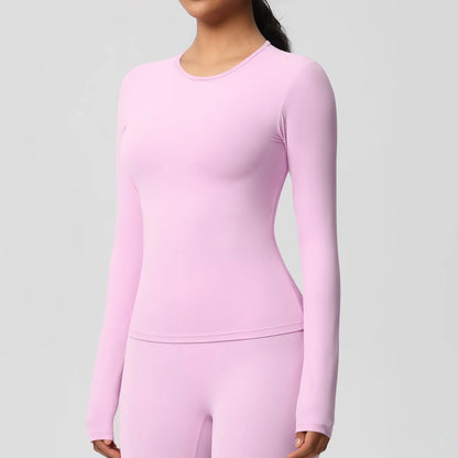 SWELTERING Women Yoga T-shirts Sports Top Long Sleeve Gym Workout Running Shirts Exposed Navel Quick Dry Fitness Gym Sport Wear
