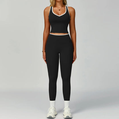 2 Pieces Gym Tracksuit Women Clothes Yoga Set Workout Outfits Fitness Sportswear High Waist Leggings Sports Bra Athletic Wear
