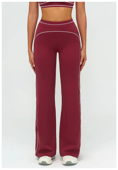 High Waist Yoga Wide Leg Pants Women Gym Fitness Bell-bottoms Pants Push Up Sports Trousers Female Casual Workout Flared Pants
