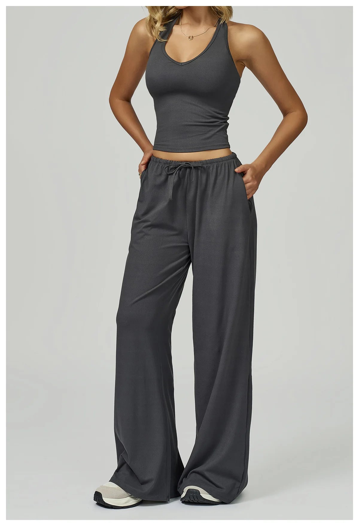 2/3PCS Fitness Suit Women Deep V Yoga Bra Flared pants Sports Suit Gym Tracksuits Female High Waist Bell Bottom Athletic Wear