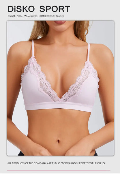 Yoga Bra Gym Top Women Thin Strap Halter Sports Bra Triangle Soft Cup Naked Feeling Sexy Bras Scrunch Elastic Women‘s Underwear