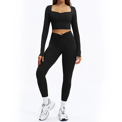 SWELTERING 2PCS Yoga Set Fitness Gym Tracksuit Sportswear Women Workout Outfits High Waist Leggings Sports Bra Athletic Wear