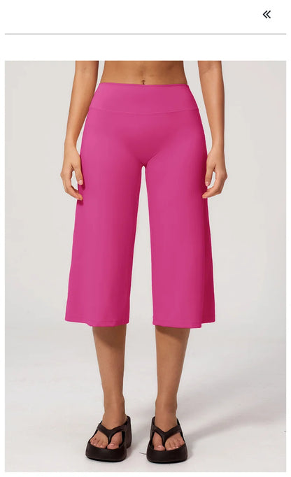 TRY TO BN Wide Leg Yoga Medium Pants Women Naked Feel High Waist Tummy Control Buttery Soft Gym Fitness Running Workout Bottoms