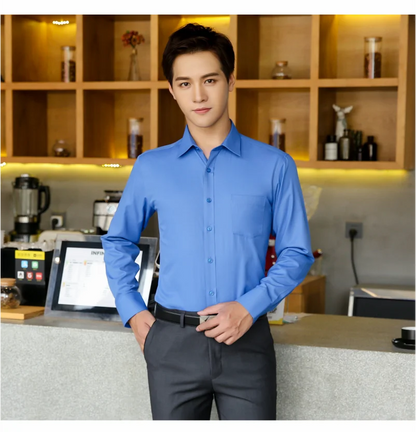 Casual Men's Long Sleeve Business Shirt Custom Logo Excellent Team Personal Professional Shirt Embroidery Printing Brand Design