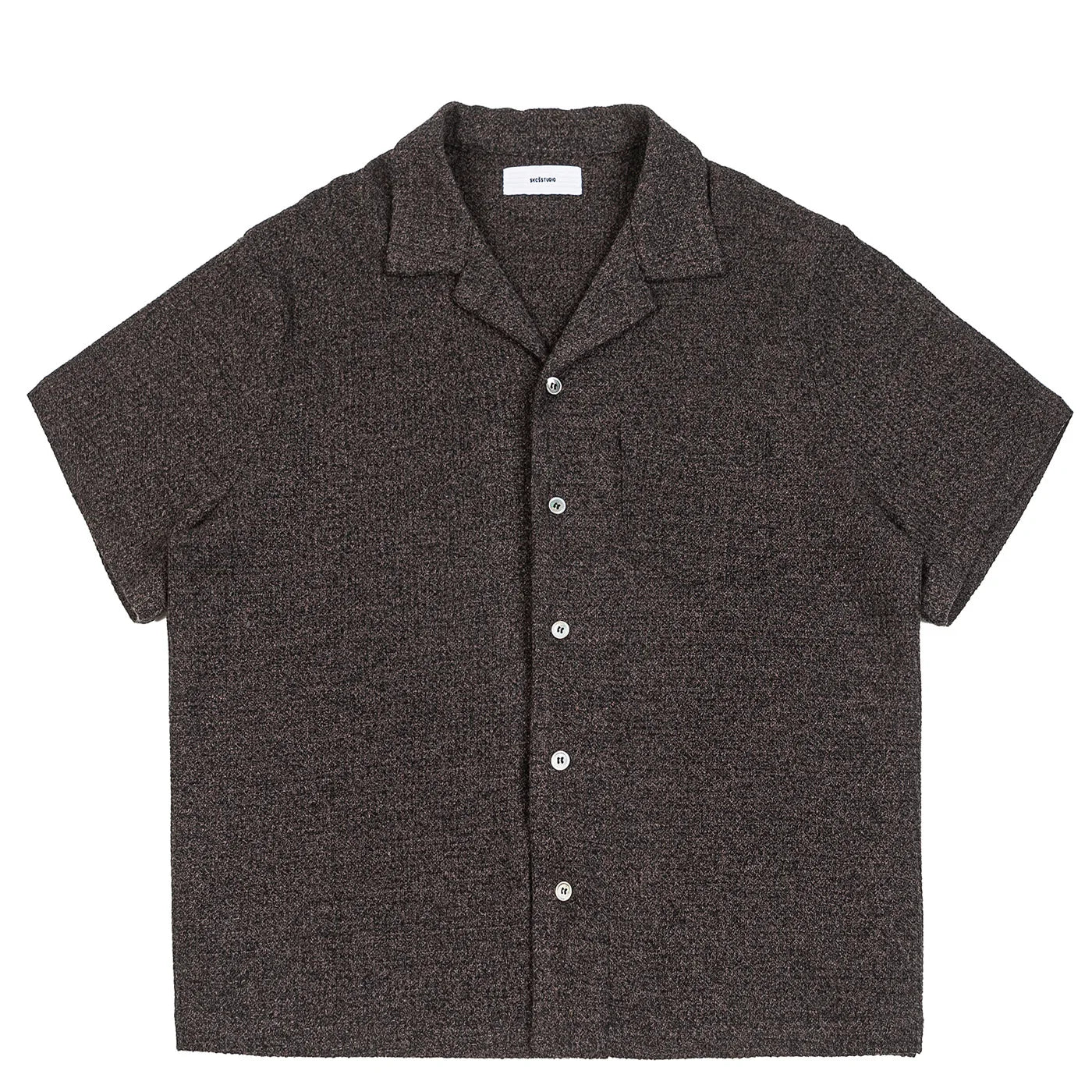 Summer Old Money Style Cleanfit Cuban Collar Knitted Short Sleeved Shirt for Men Loose Five Quarter Sleeved Workwear Shirt