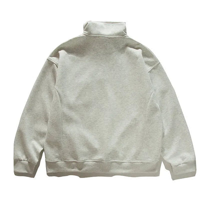 2026 New American Retro F Zip Ket Hoodie Men's Loose Fit Casual Versatile Outerwear Autumn New Pure Color Coat Pullover