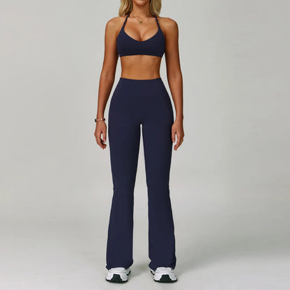 Hearuisavy Women's Running Comfort 2Pcs Sports Pants Set High Waist Push Up Workour Sportswear Casual Cycling Jogging Yoga Bras