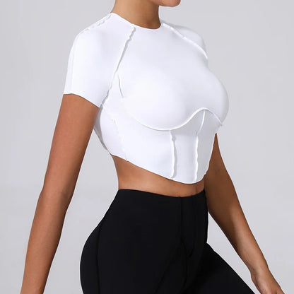 Cloud Hide Super Sexy Yoga Shirts Women Sports Tank Crop Tops Running T Shirt Workout Short Sleeve T-shirts Fitness Sportswear