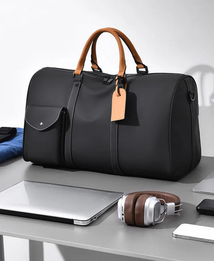 Custom Large Capacity Travel bag Totes Waterproof Crossbody Bag Man  Leather Travel Bag Handheld Bag print logo Business Handbag