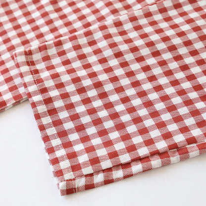 2026 Spring/Summer Couple Pajama Set 100% Cotton Double Layer Gauze Men's and Women's Japanese Plaid Set Long sleeved Home Fury