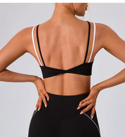 Yoga Bra Color Clashing Shockproof Sports Underwear Women Breathable Gym Fitness Top Female Yoga Workout Underwear Sports Top