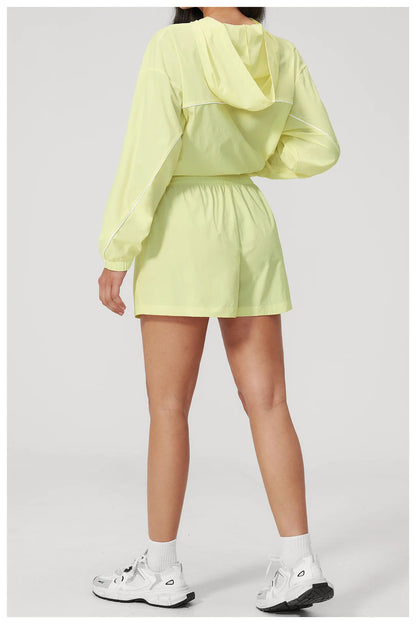 New Summer Sun Protection Set Yoga Set Women Two Piece Tracksuit Yoga Long Sleeved Wide-leg Pants Running Set Outdoor Sportswear