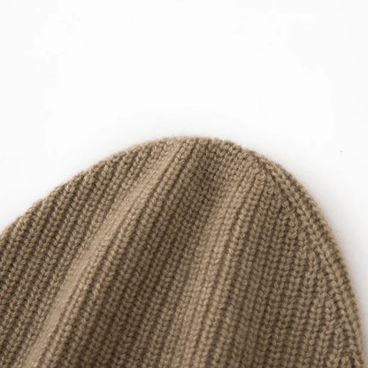 DjzDsm New Autumn/Winter Men's High-end 100% Goat Cashmere Pullover Hat With Elastic Knitted Warm Hat