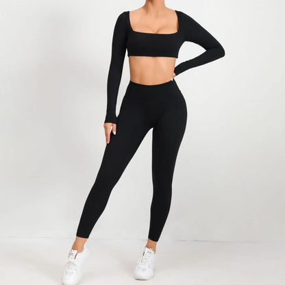 Women Yoga Shirts Crop Top Sexy Long Sleeves Shirts for Women Yoga Sports Fitness Sport Gym Clothes Running Push Up Workout Tops